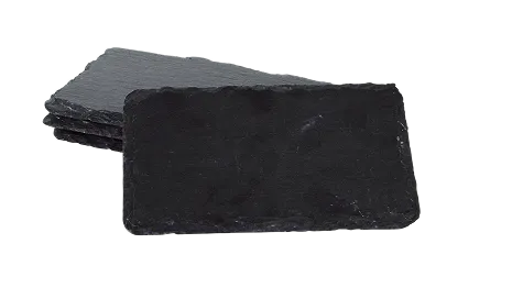 Доска сервировочная для закусок 16x10 см, набор 4 шт, сланец, черный