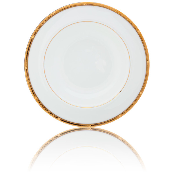 Тарелка суповая Noritake Рочель Золотой кант 21,5 см, фарфор костяной