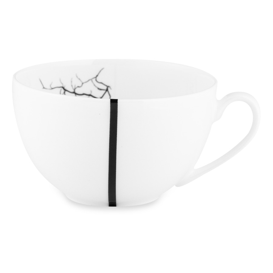 Чашка чайно-кофейная с блюдцем Dibbern Черный лес Белый декор 250 мл