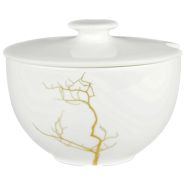 Сахарница Dibbern Золотой лес 250 мл, фарфор костяной
