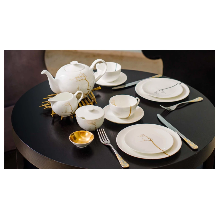 Сахарница Dibbern Золотой лес 250 мл, фарфор костяной