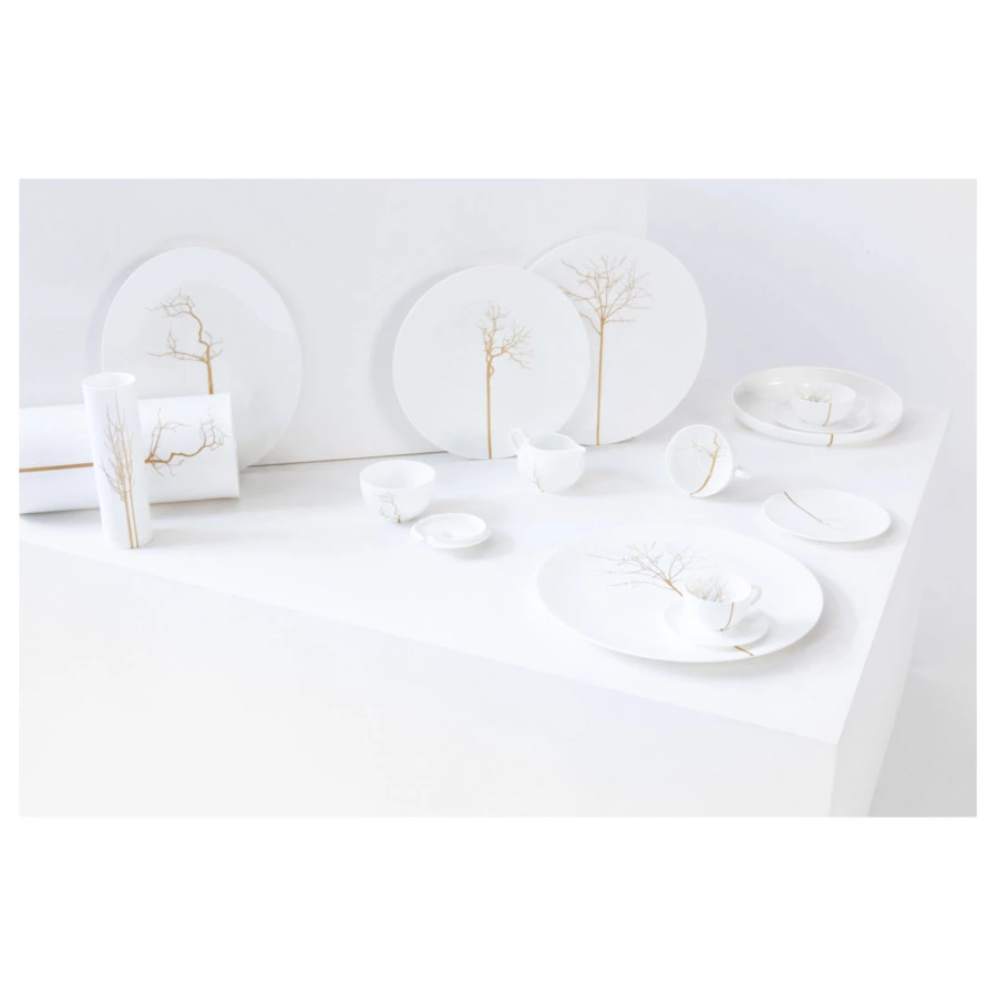 Блюдо для торта Dibbern Золотой лес 32 см, фарфор костяной