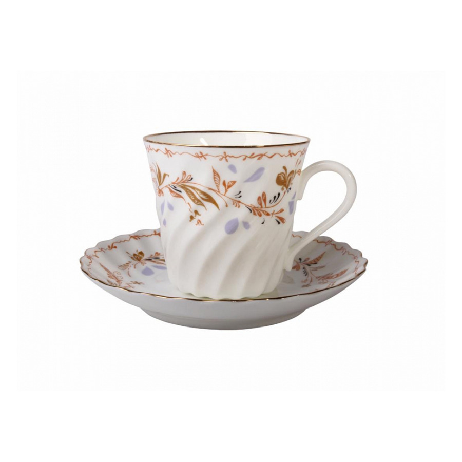 Чашка чайная с блюдцем ИФЗ Карелия Витая, фарфор костяной чашка чайная с блюдцем ифз кардинал айседора фарфор костяной