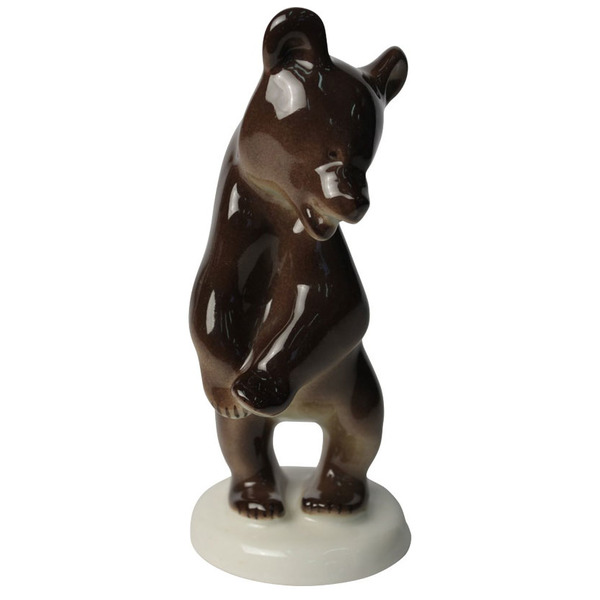 Скульптура ИФЗ Медвежонок стоящий, фарфор твердый