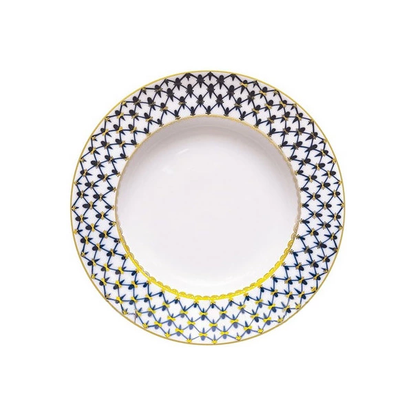 Тарелка суповая ИФЗ Кобальтовая сетка Глубокая 22 см, фарфор твердый