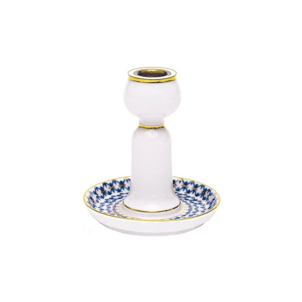 Подсвечник ИФЗ Кобальтовая сетка Бутон, фарфор твердый