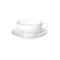 Чашка чайная с блюдцем ИФЗ Золотая лента Купольная 310 мл, фарфор костяной