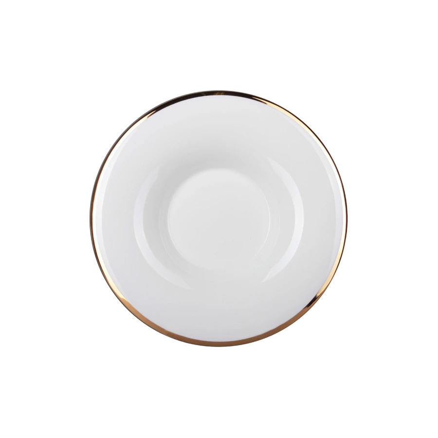 Чашка кофейная с блюдцем ИФЗ Золотая лента Юлия 145 мл, фарфор костяной