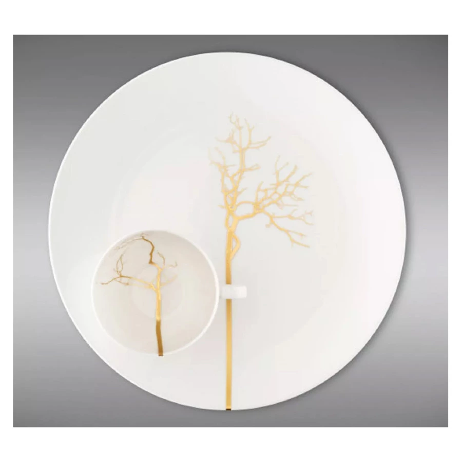 Чашка чайно-кофейная Dibbern Золотой лес 250 мл, фарфор костяной