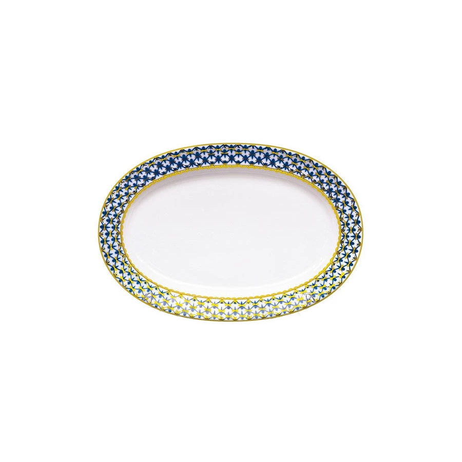 Селедочница ИФЗ Кобальтовая сетка Молодежная 25 см, фарфор твердый