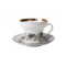 Чашка чайная с блюдцем ИФЗ Тонкие веточки Волна 150 мл, фарфор костяной