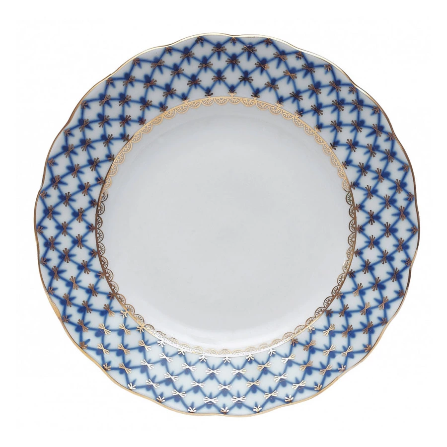 Тарелка обеденная ИФЗ Кобальтовая сетка Тюльпан 27 см, фарфор твердый