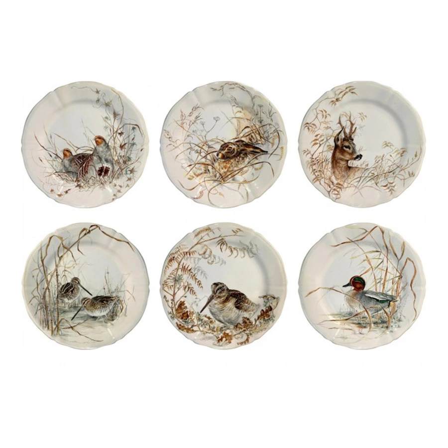 Набор тарелок закусочных Gien Солонь Охота 23 см, 6 шт, фаянс