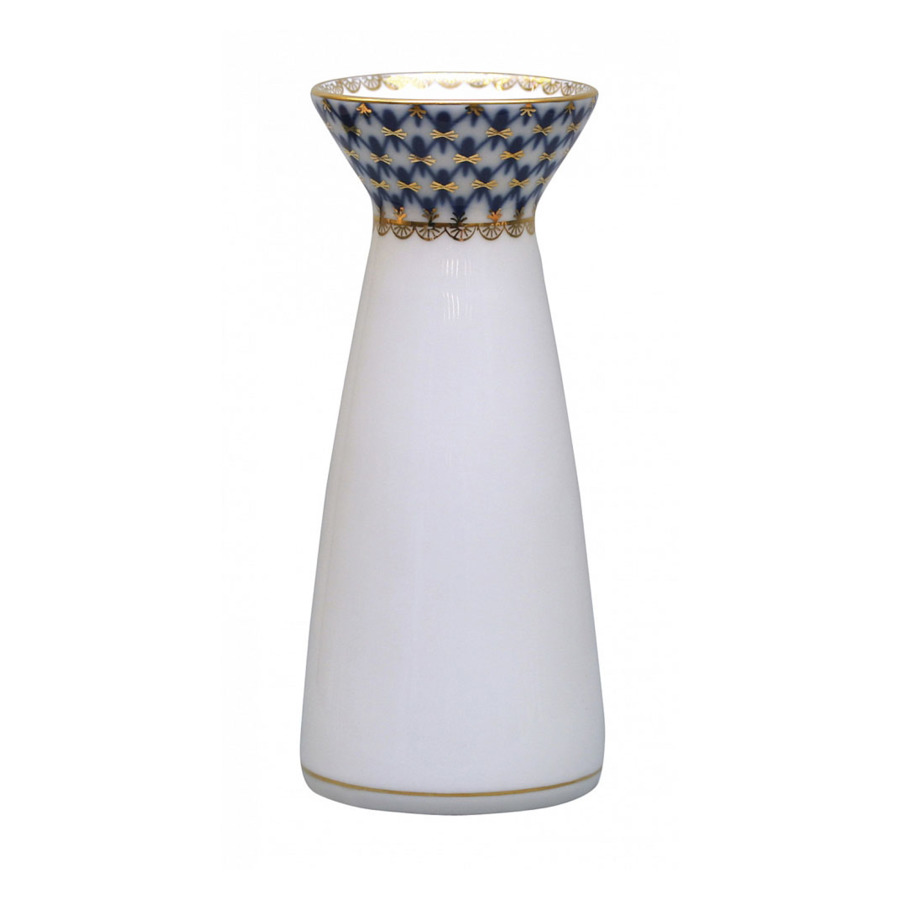 ваза для конфет ифз классика петербурга банкетная d13 см фарфор твердый Ваза для цветов ИФЗ Кобальтовая сетка.Молодежная, фарфор твердый