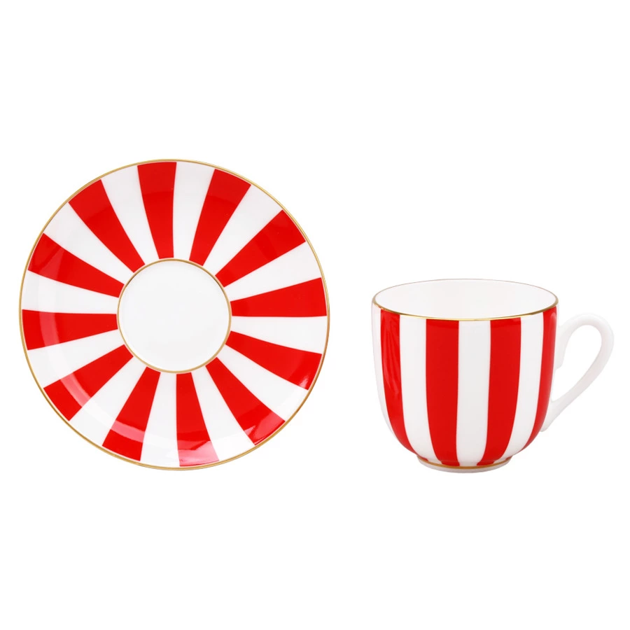 Набор чайный ИФЗ Да и нет Ландыш 180 мл, 3 предмета, фарфор костяной, красный