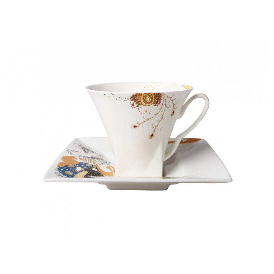 Чашка чайная с блюдцем ИФЗ Пери Петрополь, фарфор костяной чашка чайная с блюдцем ифз серп молот и шестерня весенняя фарфор костяной