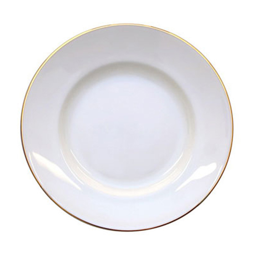 Тарелка пирожковая ИФЗ Золотой кантик.Гладкая 15 см, фарфор костяной