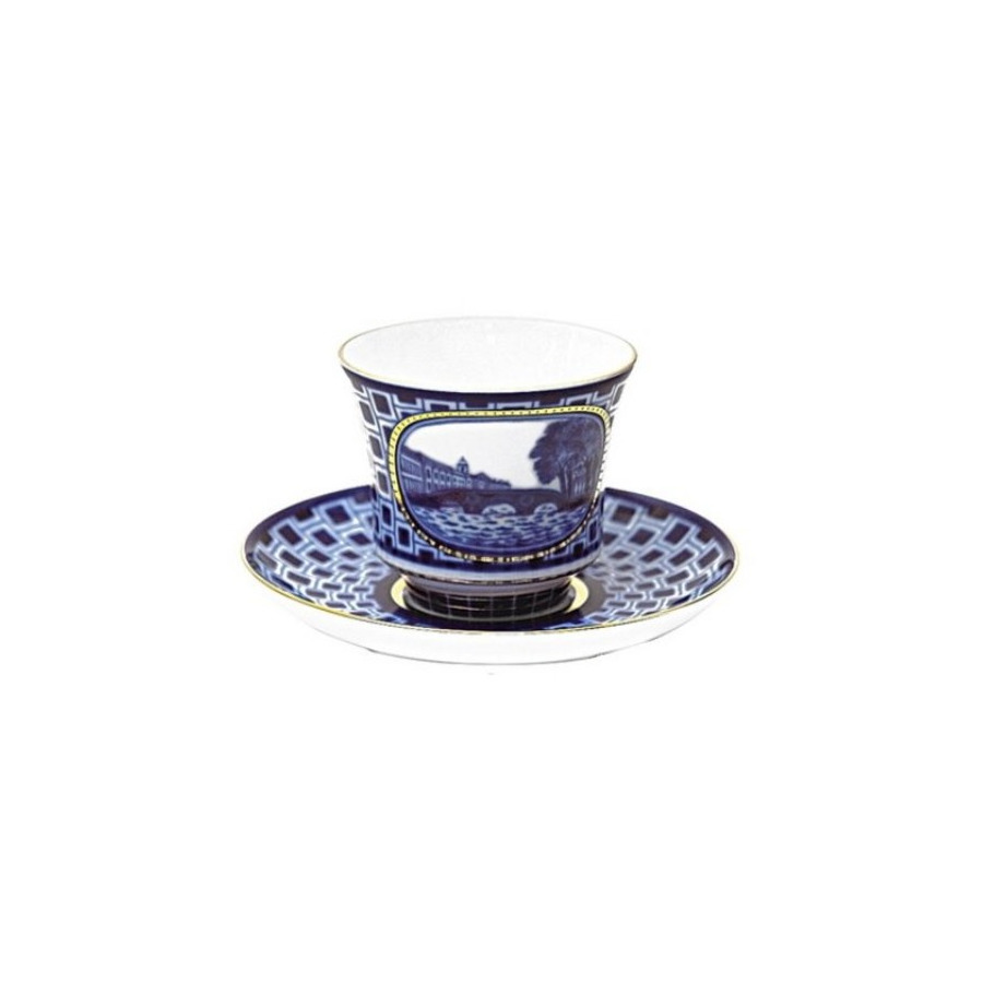 ваза для конфет ифз классика петербурга банкетная d13 см фарфор твердый Чашка чайная с блюдцем ИФЗ Прачечный мостик Банкетная, фарфор твердый
