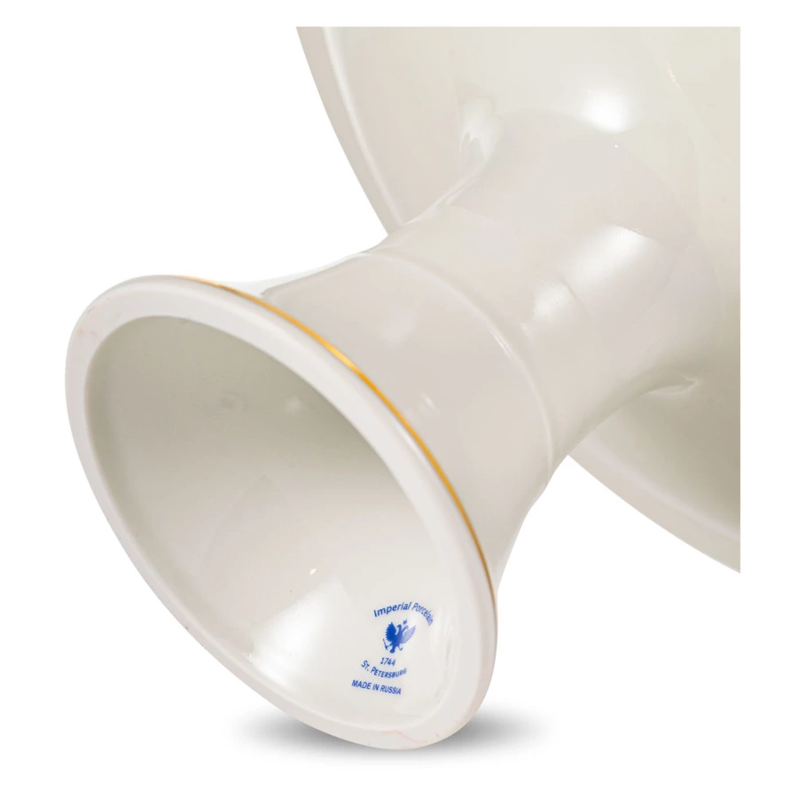Ваза для фруктов ИФЗ Золотая лента Молодежная 29 см, фарфор твердый