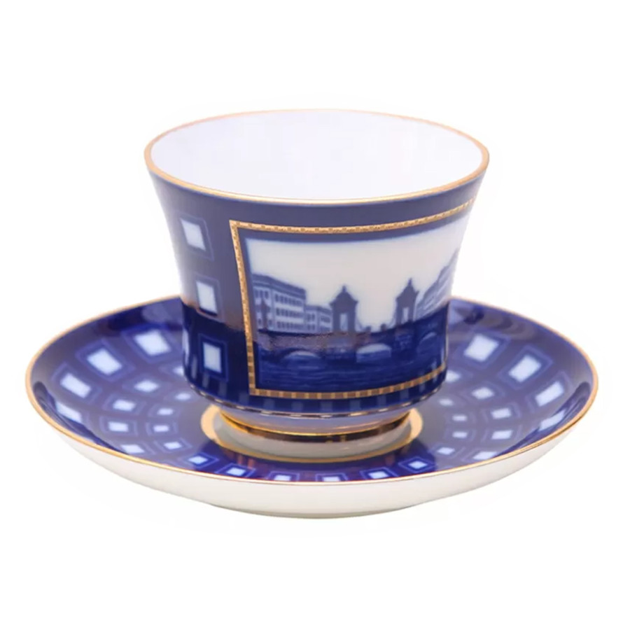 Чашка чайная с блюдцем ИФЗ Старо-Калинкин мост. Банкетная 220 мл, фарфор твердый шуляк станислав кастрация лука романы