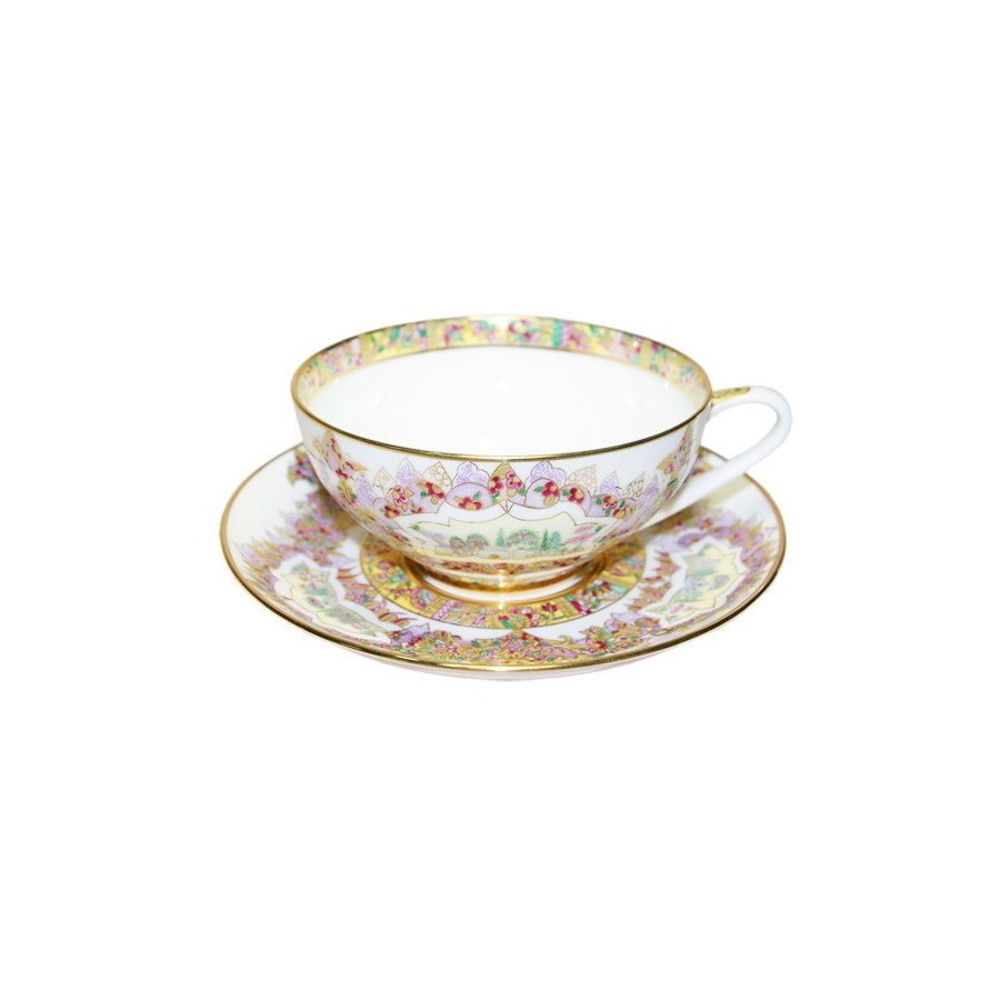 Чашка чайная с блюдцем ИФЗ Райский сад Купольная, фарфор костяной лфз мышь