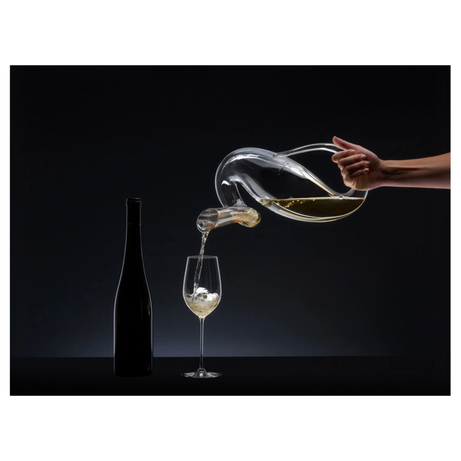 Декантер Riedel Mamba 1500мл, Д32хН32,5см, ручная работа, черно-белый декор, стекло хрустальное
