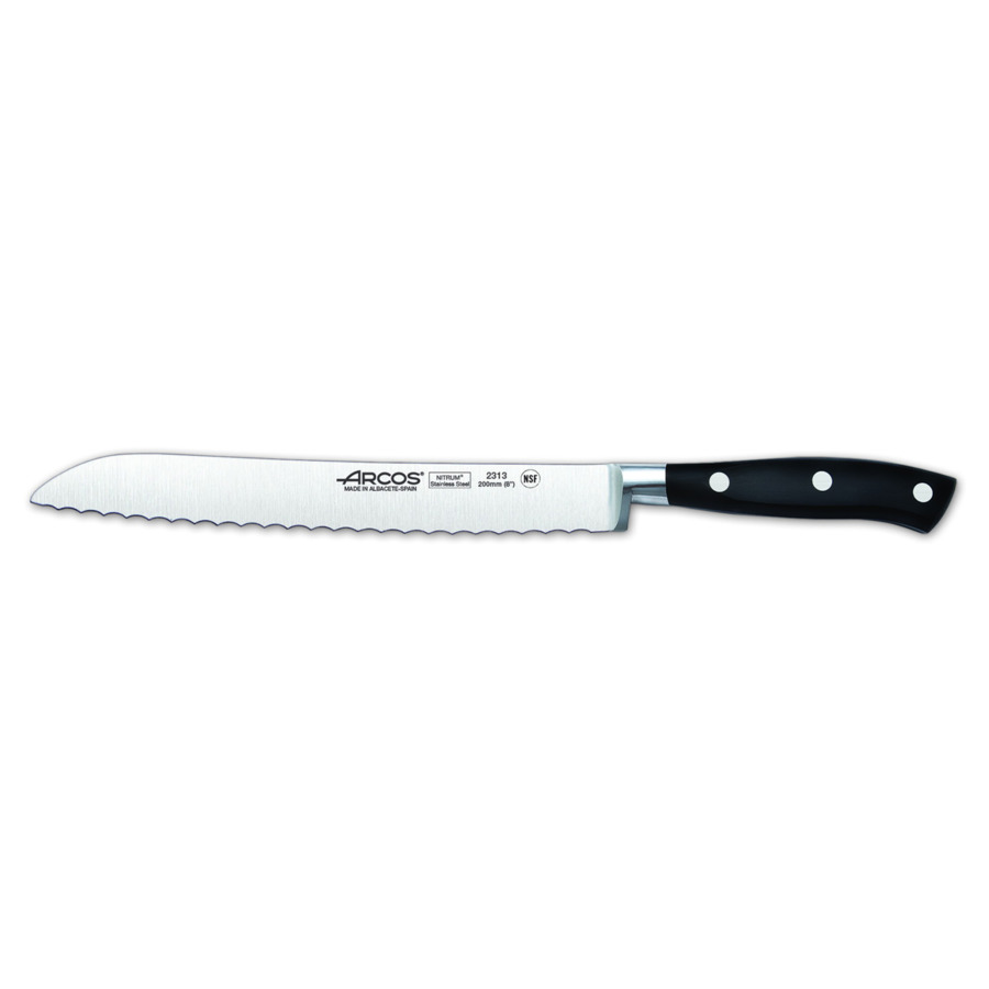 Нож кухонный для хлеба Arcos Riviera 20см, кованая сталь нож кухонный поварской arcos manhattan 15см кованая сталь