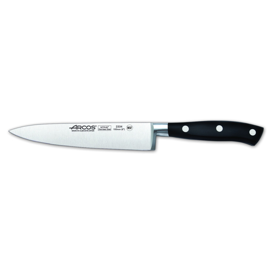 Нож кухонный Шеф Arcos Riviera 15 см, кованая сталь нож кухонный сантоку arcos riviera blanca 18см кованая сталь белый