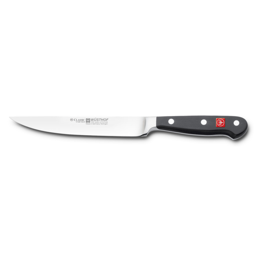 Нож кухонный универсальный WUESTHOF Classic 16см, кованая сталь набор кухонных ножей с точилкой wuesthof classic 2 шт сталь кованая