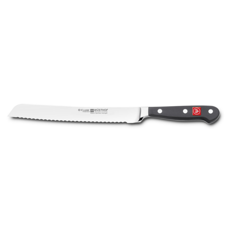 Нож для хлеба Wuesthof Classic 20 см, сталь кованая набор кухонных ножей с точилкой wuesthof classic 2 шт сталь кованая