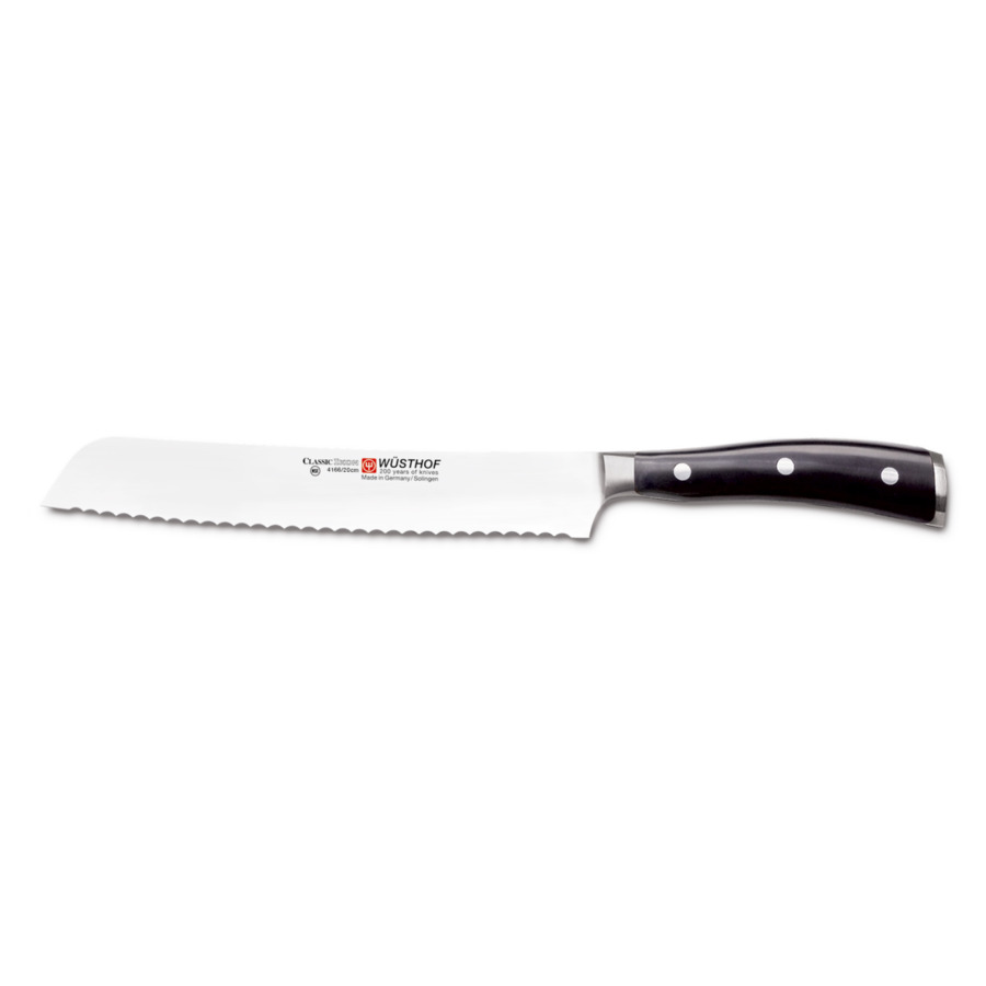 Нож для хлеба Wuesthof Classic Icon 20 см, сталь кованая нож кухонный wuesthof classic icon 12 см сталь кованая