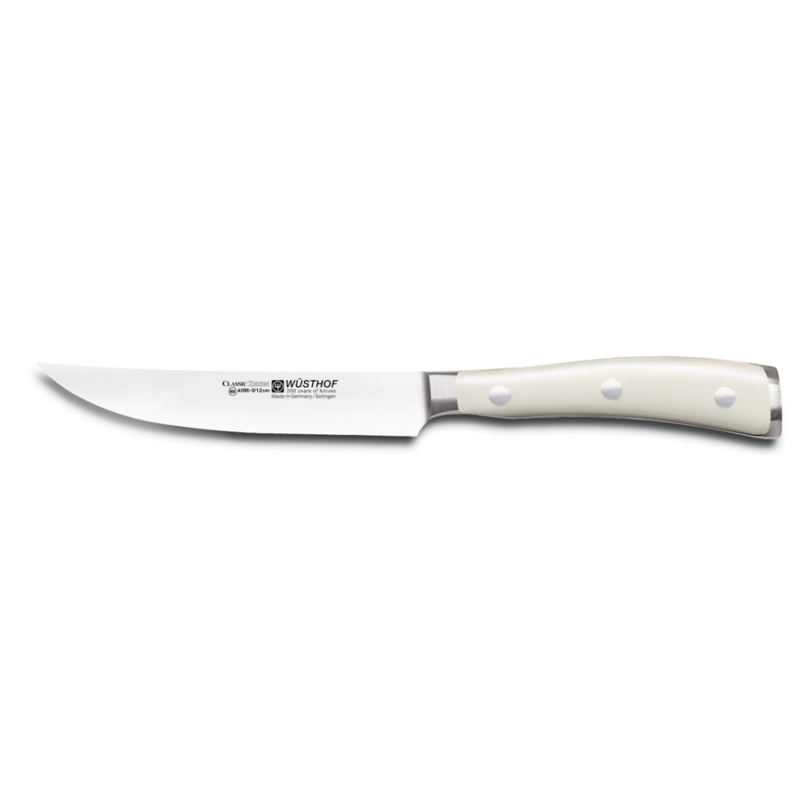 Нож для стейка Wuesthof Ikon Cream White 12 см, сталь кованая