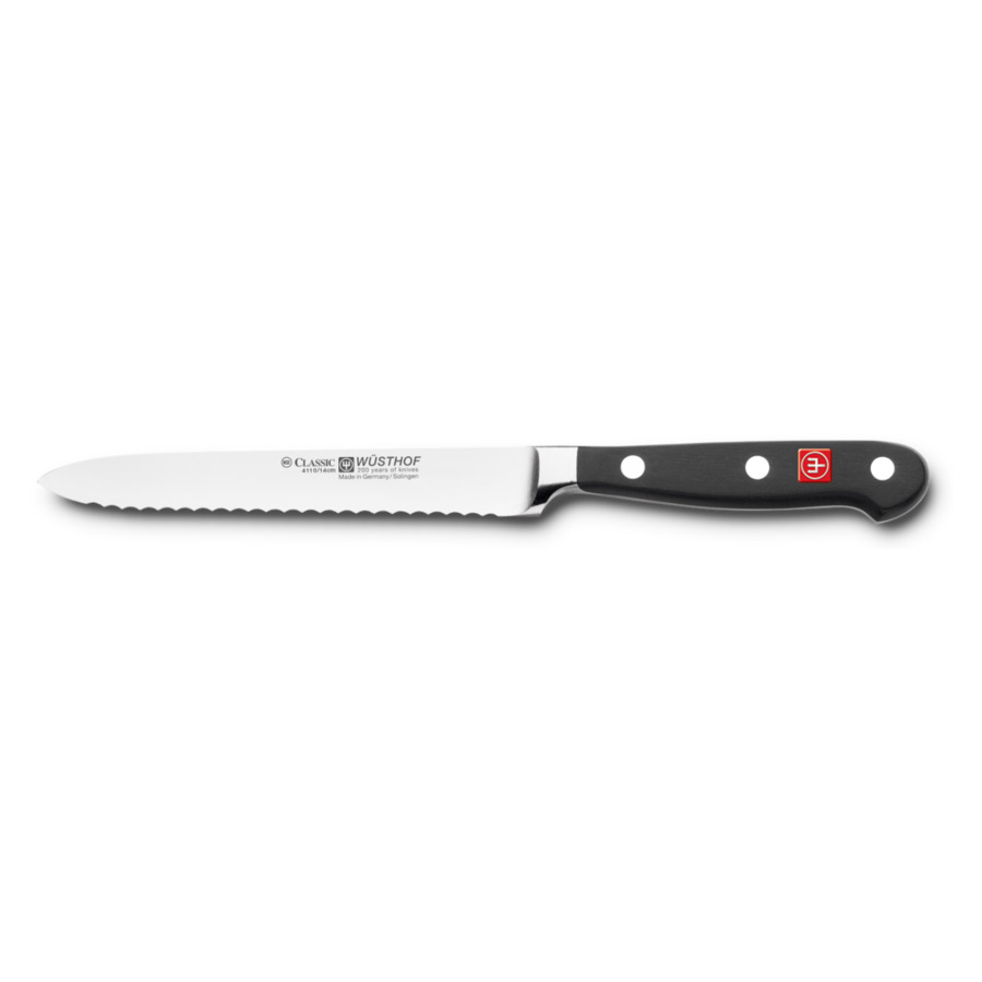 Нож кухонный для бутербродов Wuesthof Classic 14 см, сталь кованая нож кухонный шеф wuesthof classic icon 16 см сталь кованая