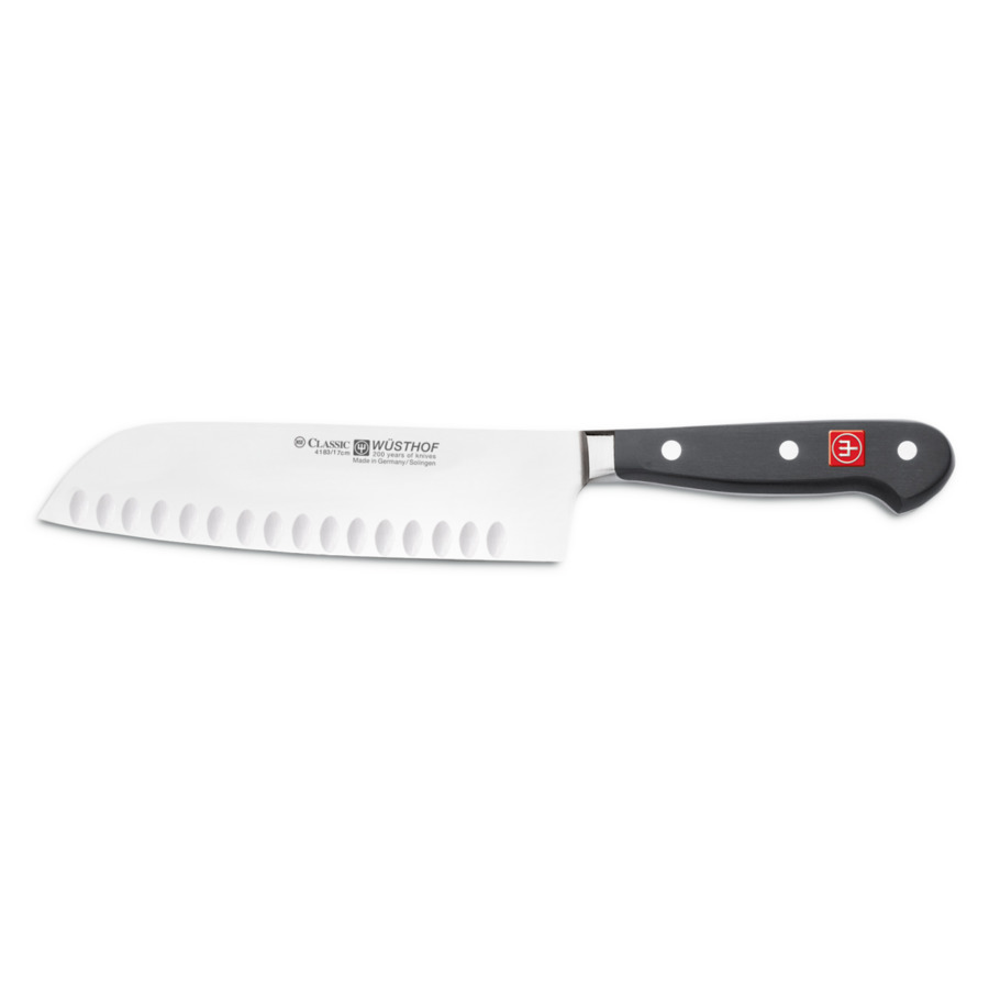 Нож Сантоку Wuesthof Classic 17 см, сталь кованая набор кухонных ножей с точилкой wuesthof classic 2 шт сталь кованая