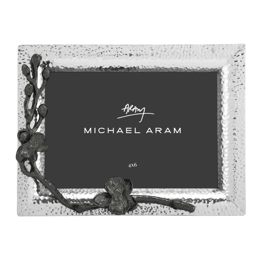 Рамка для фото Michael Aram Черная орхидея 10х15 см, сталь нержавеющая, серебристая