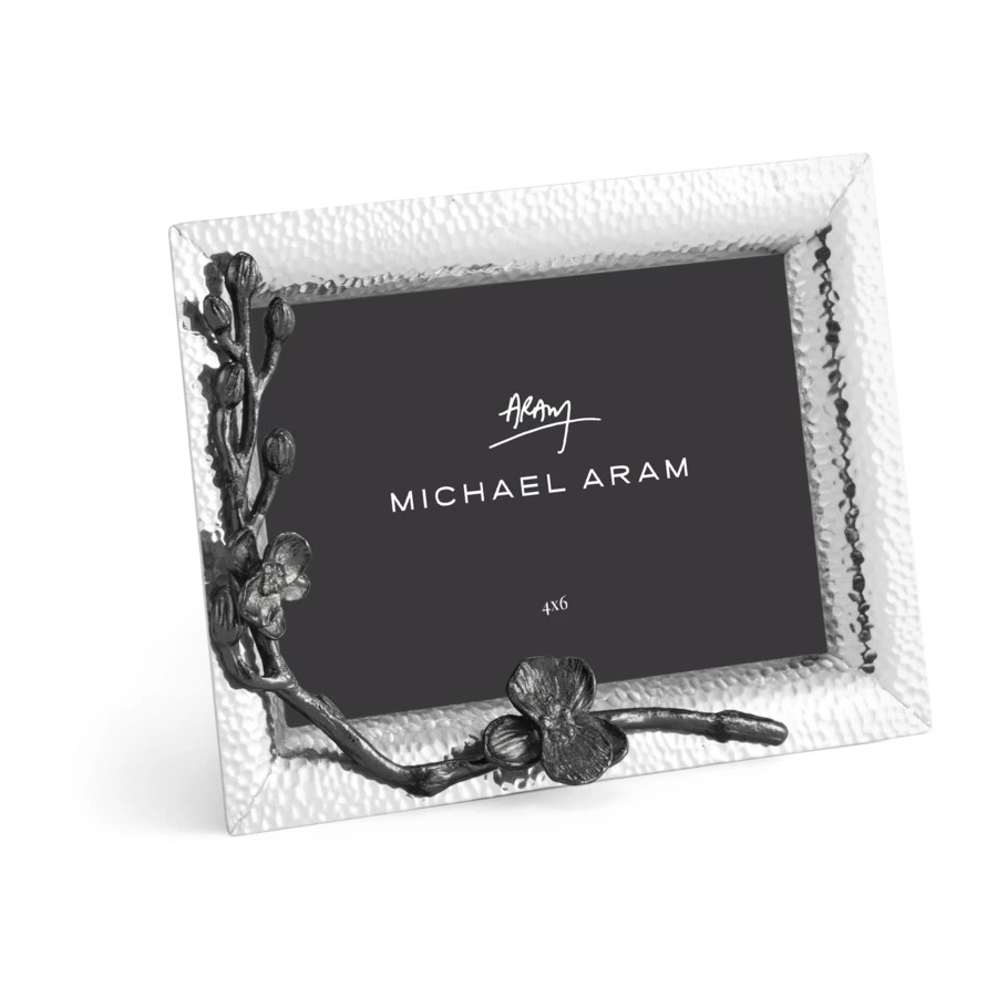 Рамка для фото Michael Aram Черная орхидея 10х15 см, сталь нержавеющая, серебристая