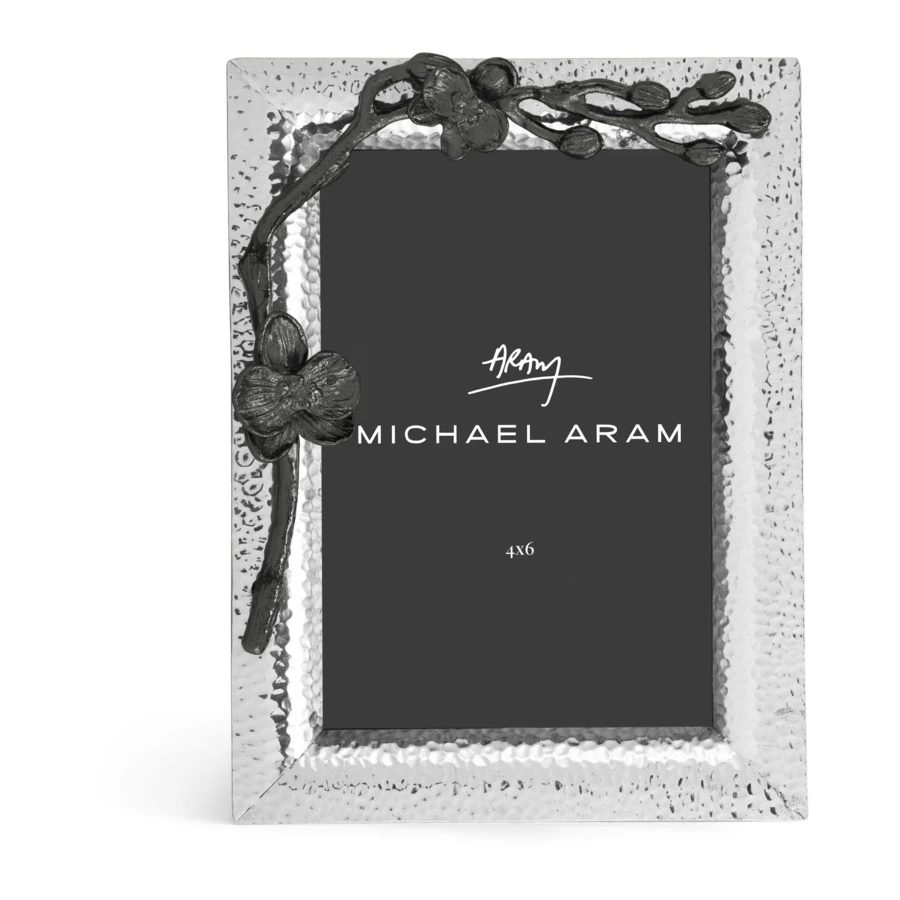 Рамка для фото Michael Aram Черная орхидея 10х15 см, сталь нержавеющая, серебристая