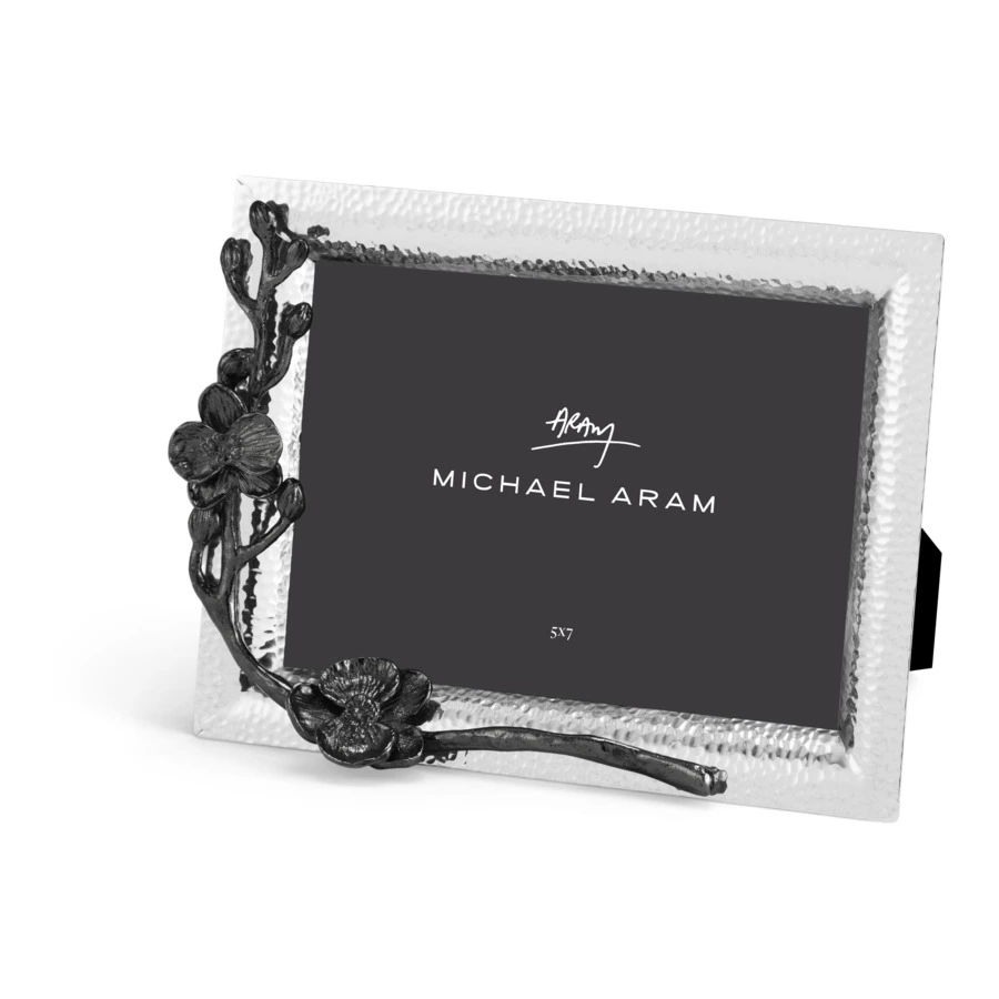 Рамка для фото Michael Aram Чёрная орхидея 13х18 см, сталь нержавеющая, серебристая