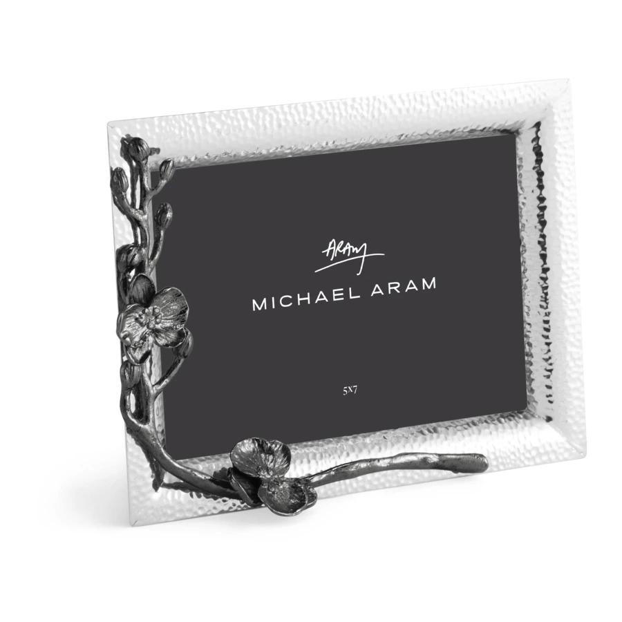 Рамка для фото Michael Aram Чёрная орхидея 13х18 см, сталь нержавеющая, серебристая