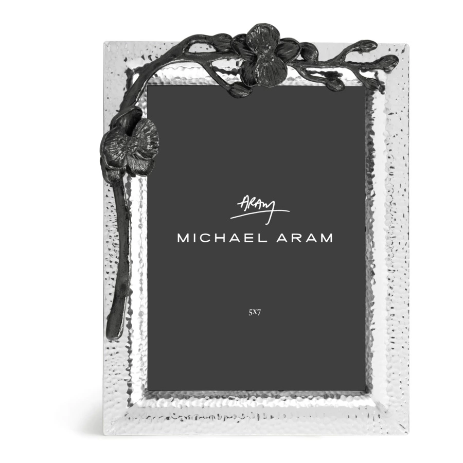 Рамка для фото Michael Aram Чёрная орхидея 13х18 см, сталь нержавеющая, серебристая