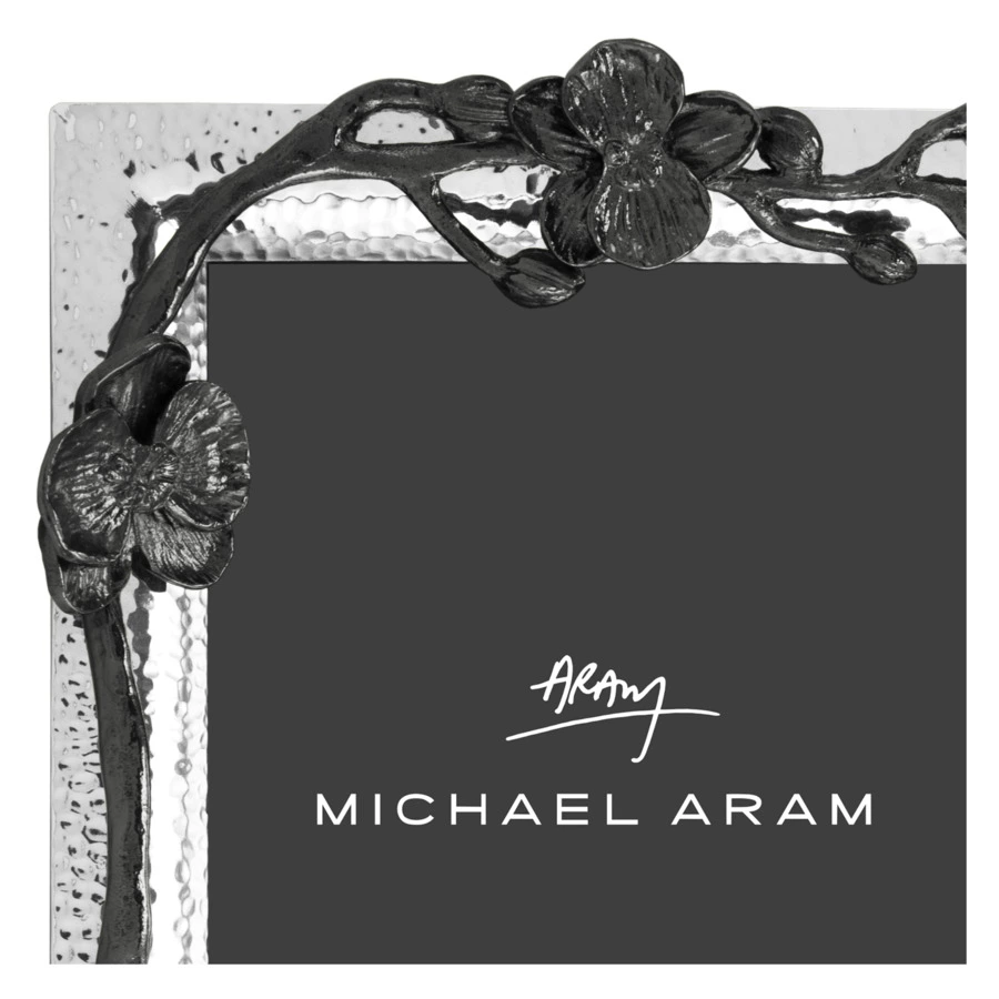 Рамка для фото Michael Aram Чёрная орхидея 13х18 см, сталь нержавеющая, серебристая