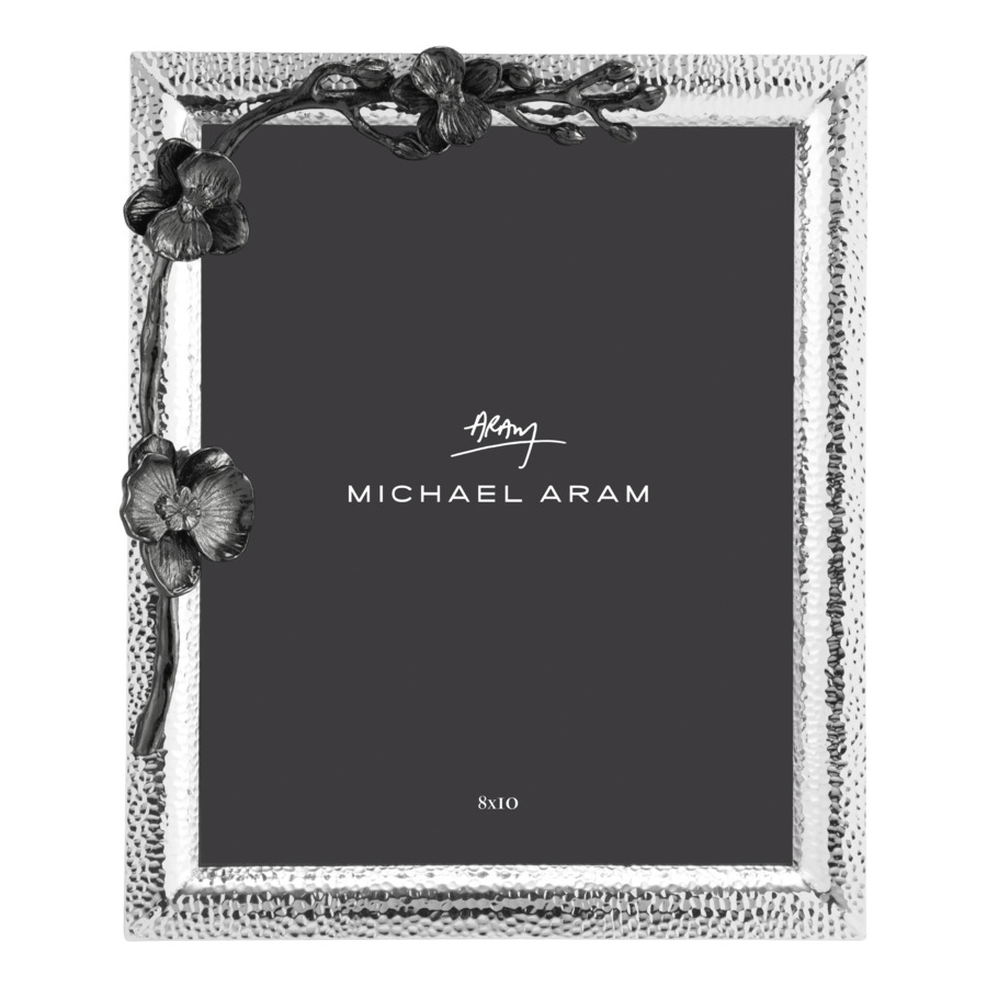 Рамка для фото Michael Aram Чёрная орхидея 20х25 см, серебристая