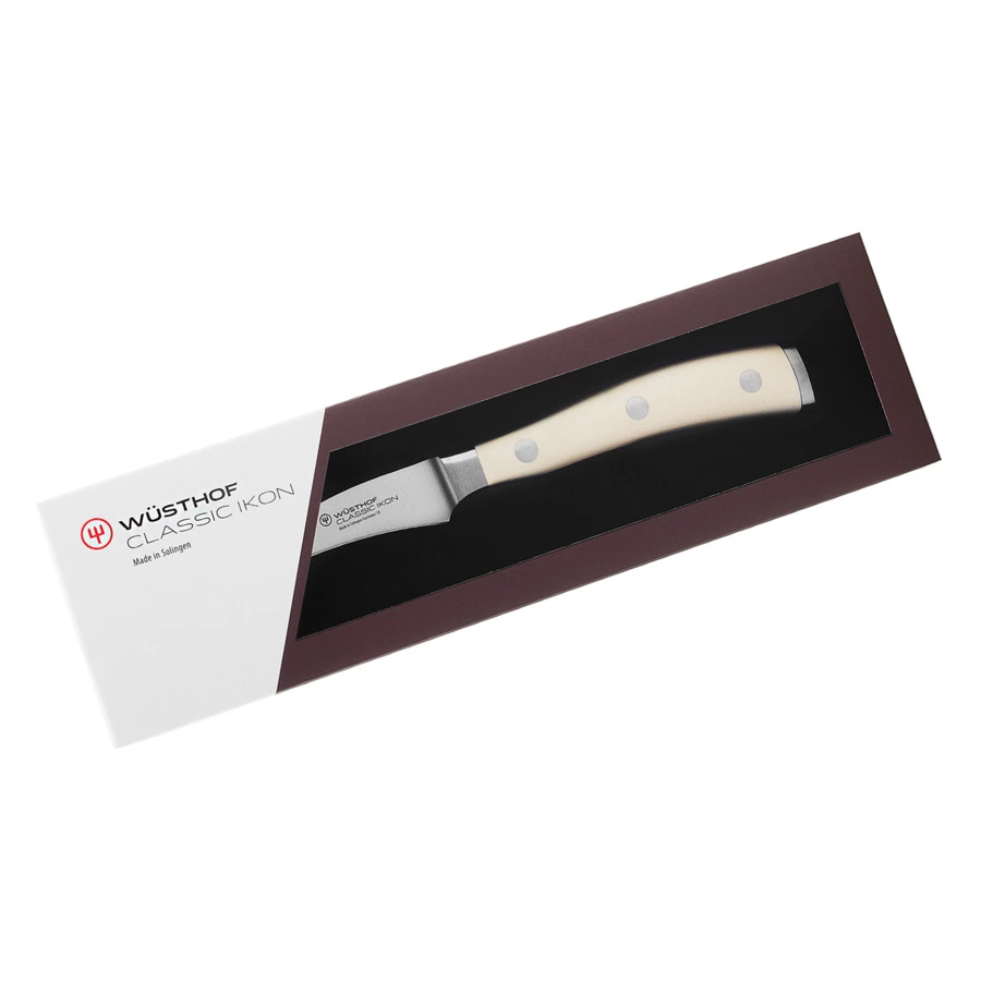 Нож для чистки овощей и фруктов WUESTHOF Ikon Cream White 8см, кованая сталь
