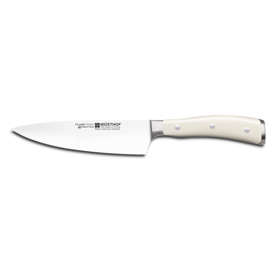 Нож Шеф поварской Wuesthof Ikon Cream White 16 см, сталь кованая