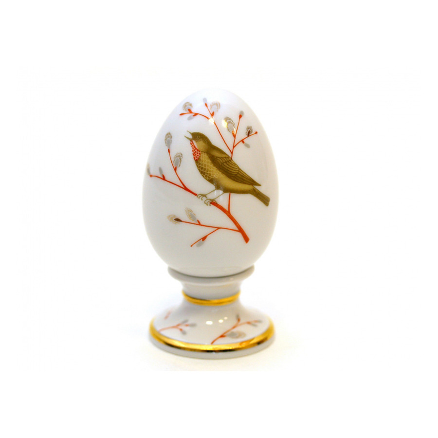 Яйцо пасхальное на подставке ИФЗ Весенняя песня Нева, фарфор твердый яйцо пасхальное на подставке ифз нева первоцветы 8 2 см фарфор