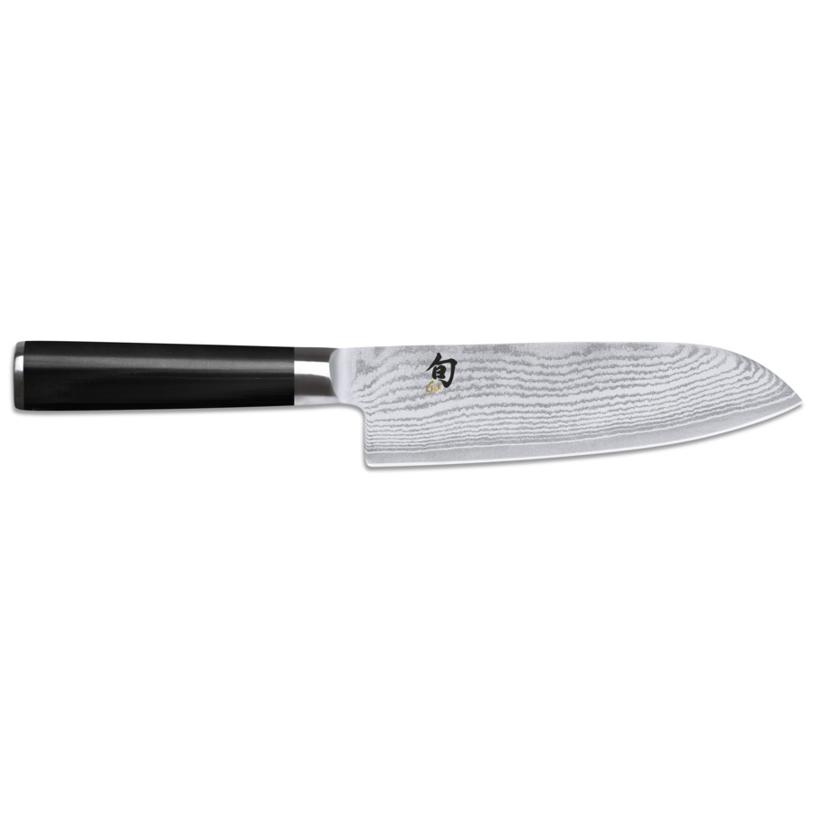 Нож поварской Сантоку KAI Шан Классик 18 см, дамасская сталь, 32 слоя