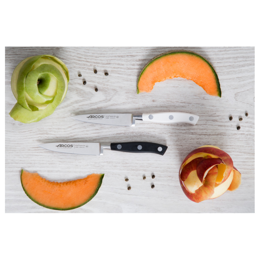 Нож для чистки овощей и фруктов Arcos Riviera Blanca 10см, кованая сталь, (белый)