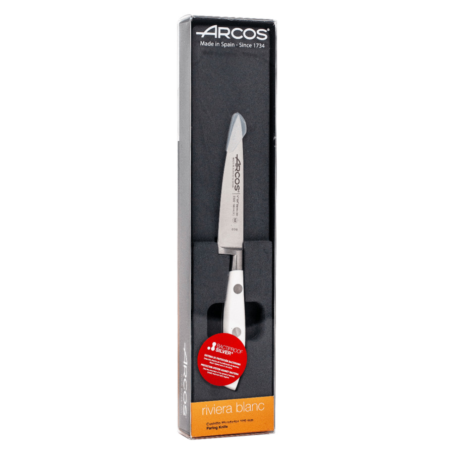 Нож для чистки овощей и фруктов Arcos Riviera Blanca 10см, кованая сталь, (белый)