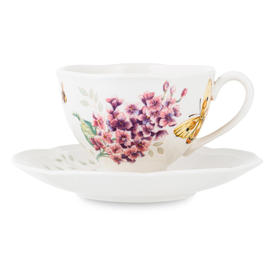 Чашка чайная с блюдцем Lenox Бабочки на лугу 240 мл