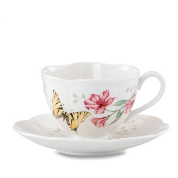 Чашка чайная с блюдцем Lenox Бабочки на лугу.Бабочка-Парус 240 мл